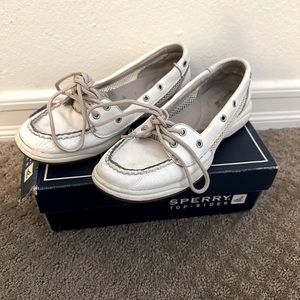Sperry Top Sider White Leather Boat Shoes Laguna 9770389 White Leather Sz 8.5 M